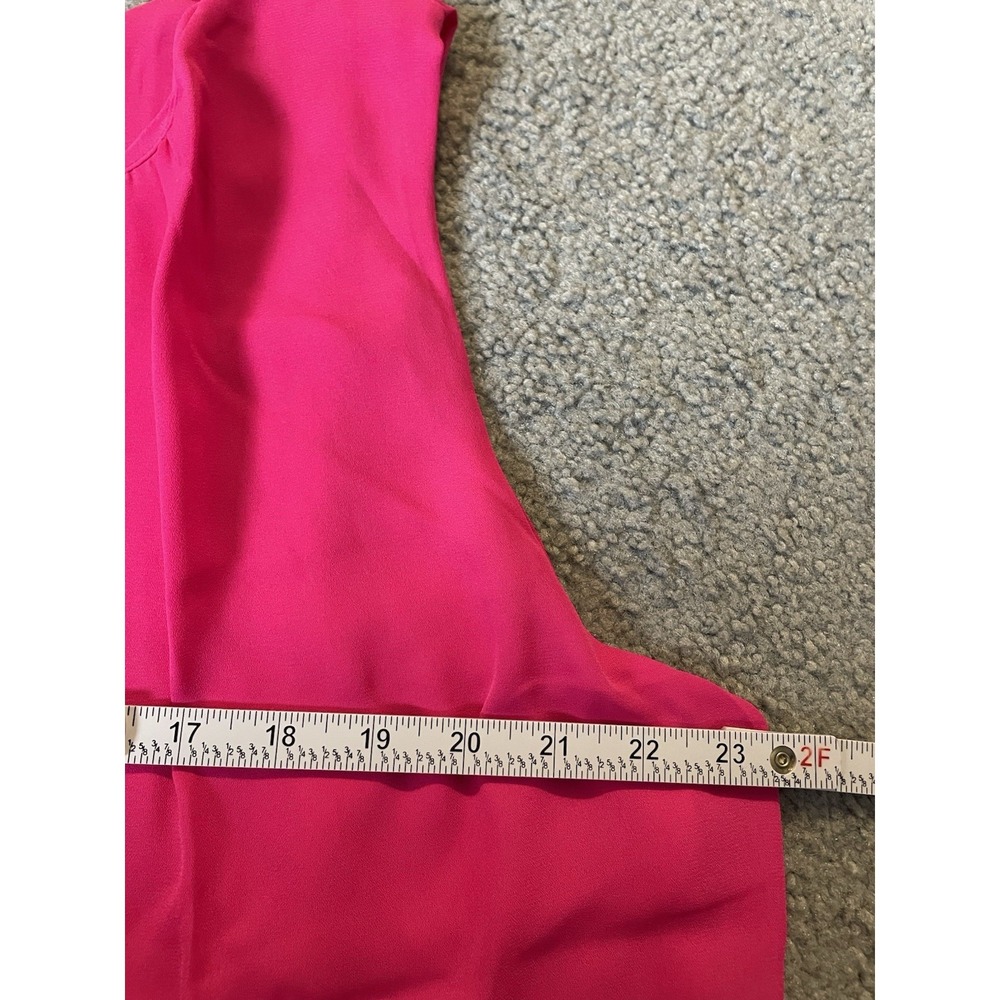 Vtg 80s Vision USA Pullover Blouse 2XL Vibrant Pink Sleeveless Career Party City - Picture 7 of 10
